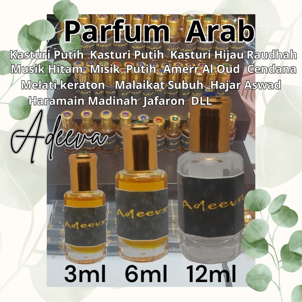 COD adeeva - Parfum Arab Kasturi Putih, Raudhah, Misik Hitam, Malalikat Subuh, cendana, melati, Haja