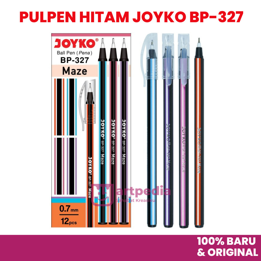 

PULPEN HITAM JOYKO BP-327 MAZE 0.7MM / PENA HITAM JOYKO / BALLPEN HITAM