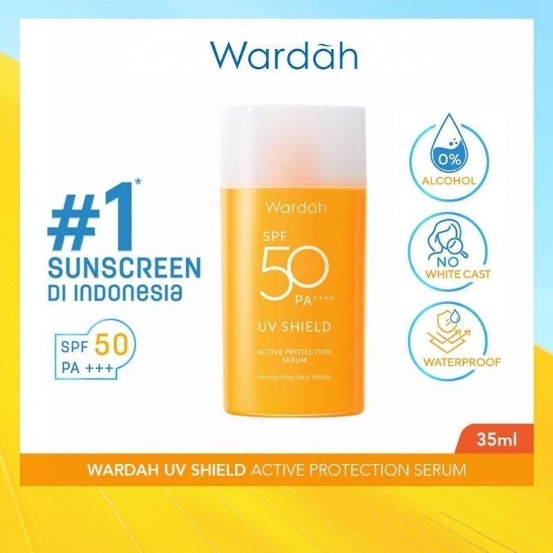 WARDAH UV SHIELD SUNSCREEN AQUA FRESH AND ACTIVE PROTECTION SERUM SPF 50 PA++++ | sunscreen 50 spf