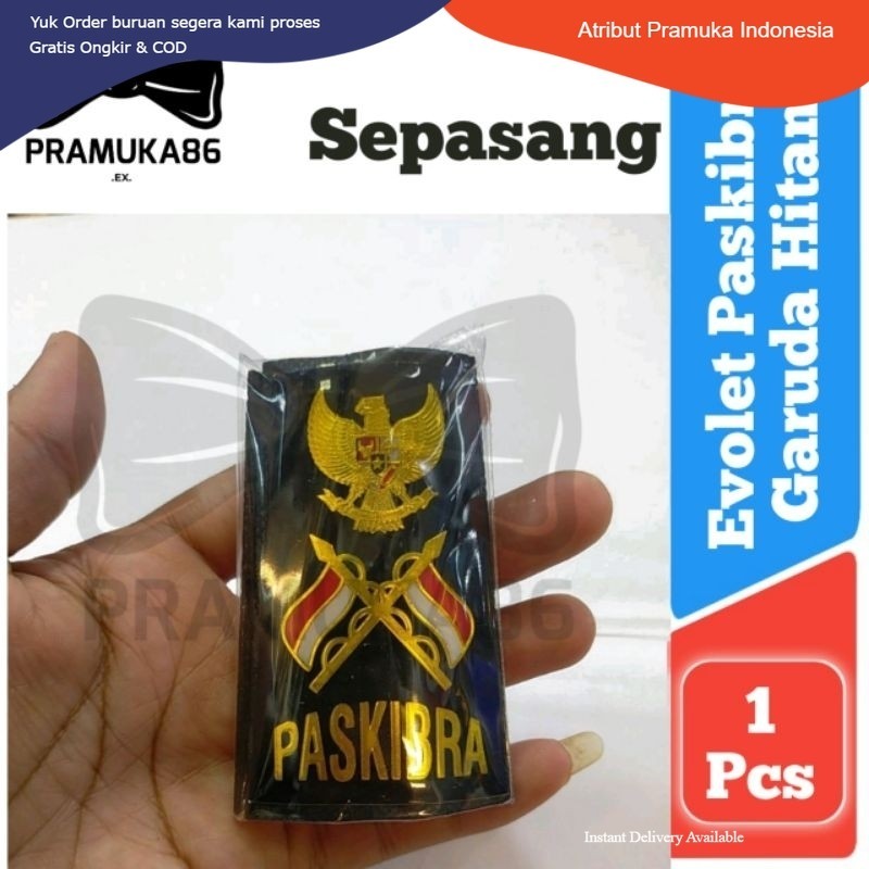 Ready Sepasang Tku Evolet Paskibra Fiber Garuda Hitam - Tanda Pundak Paskibra Termurah Indonesia