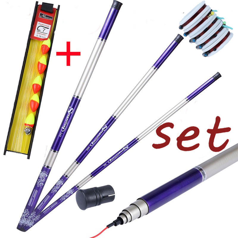 Jual Joran Tegek Fishing Rod Carbon Tegek Panjang 2.7m 3.6m 4.5m 5.4m Fishing Rod Set Portabel Teles