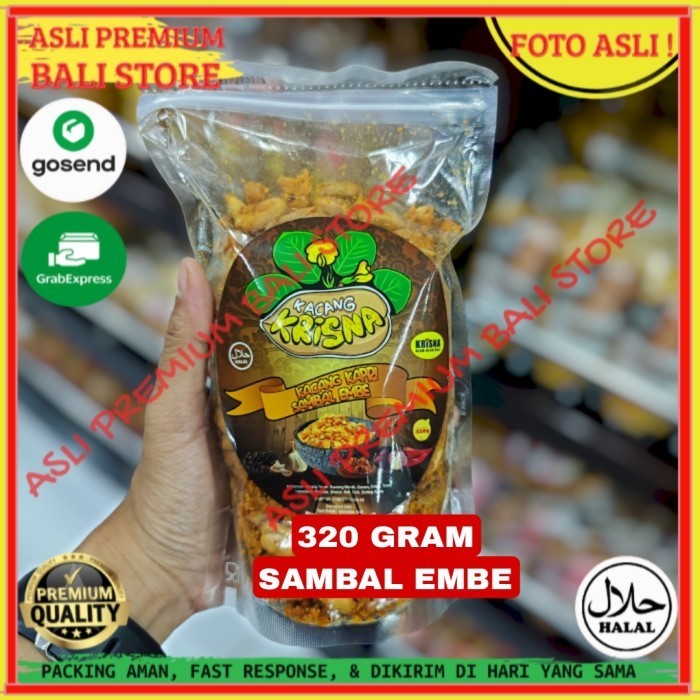 

OLEH OLEH MAKANAN CEMILAN CAMILAN SNACK KULINER KHAS ASLI ORI ORIGINAL BALI KACANG KAPRI BUMBU SAMBAL EMBE 320 GRAM GR