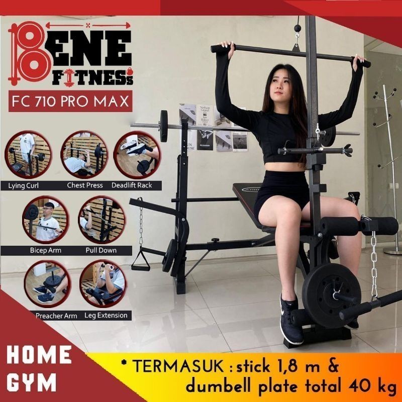 chest press FC 710 PRO bench otot dada alat fitness multi home gym dumbell benefitness fitclass