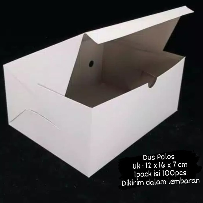 

(100pcs) Dus Polos 12 x 16 / Box Kotak Kue Snack Roti Kardus 12x16