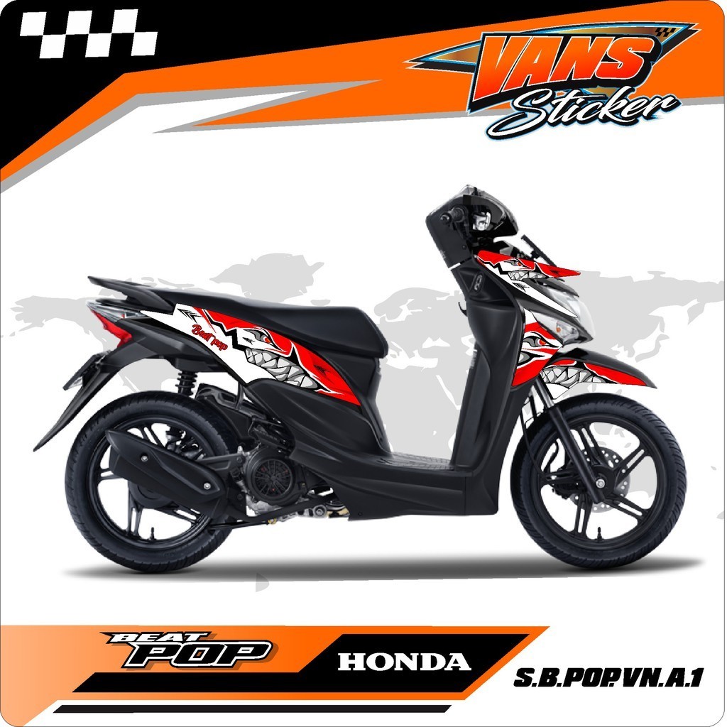 Striping motor beat pop - Lis sticker striping  variasi motor honda beat pop