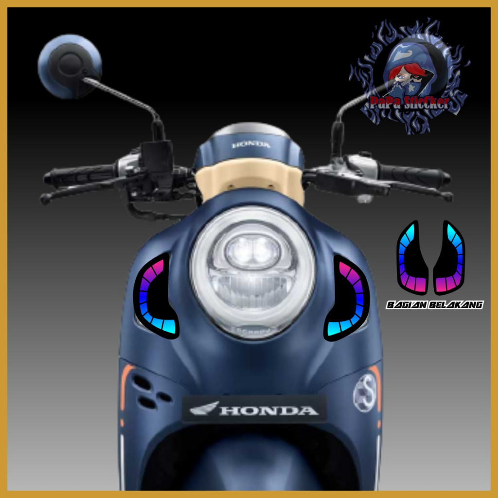 stiker lampu scoopy 2021-2023 STICKER LAMPU ALIS (stoplamp + sen depan blakang) PAPA 2