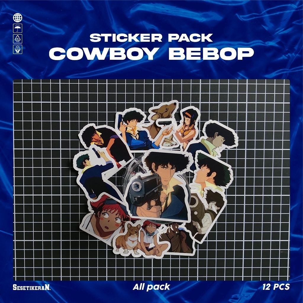 

COD✨ Sesetikeran Stiker Pack Anime Cowboy Bebop Untuk Koper Laptop Skateboard