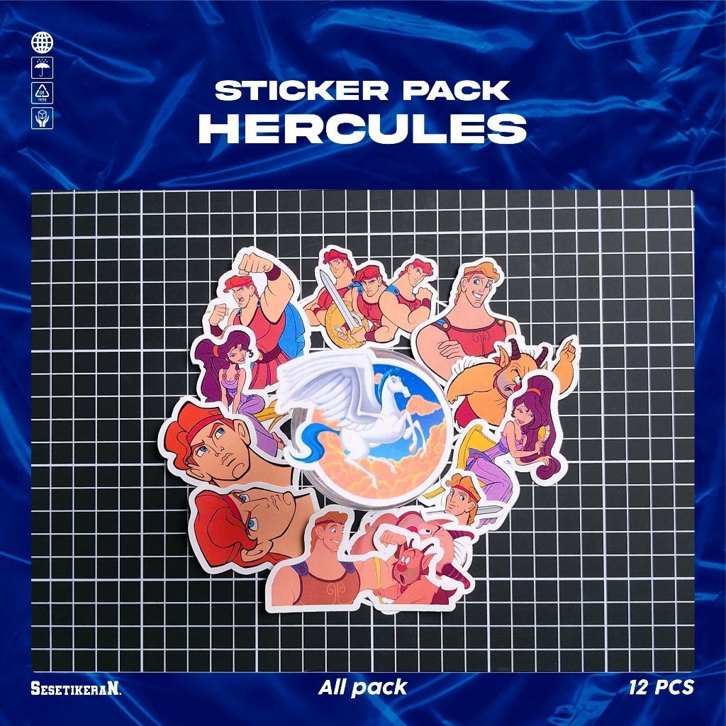 

COD✨ Sesetikeran Stiker Pack Kartun Lucu Hercules The Animated Series Untuk Koper Laptop Skateboard