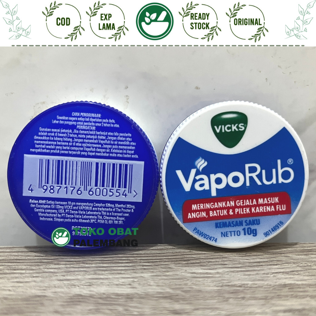

VICKS VAPORUB 10 GRAM kemasan saku OBAT GOSOK BALSEM MERINGANKAN PILEK BATUK vicks vapo rub