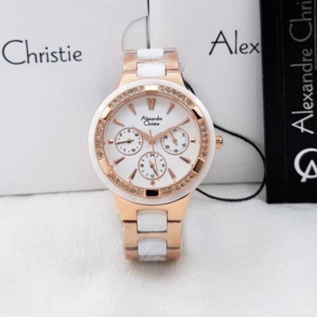 JAM TANGAN WANITA ALEXANDER CRISTIE ORIGINAL AC2299 KERAMIK GARANSI/ALEXANDRE CHRISTIE CEWEK AC 2299