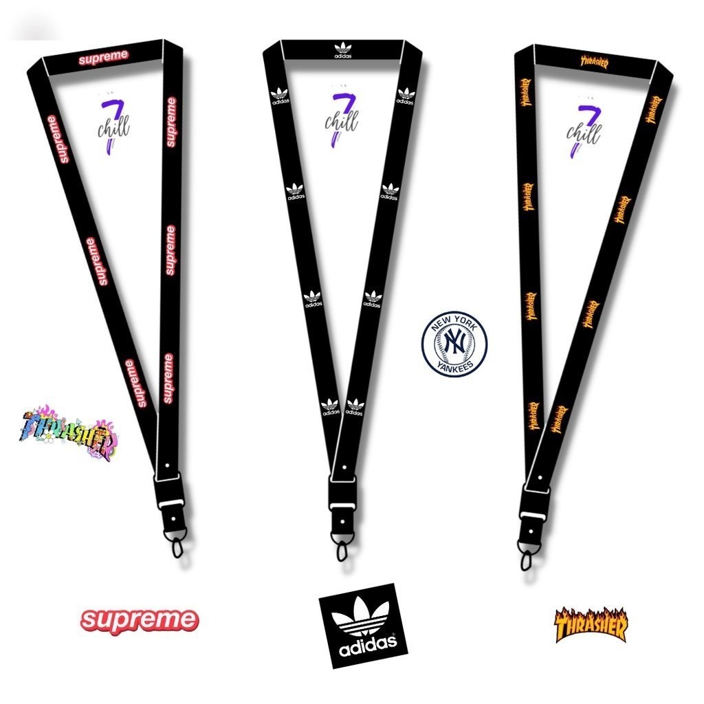 

Lanyard Supreme Adidas ID Card Custom Tali Gantungan Pods Name Tag Kartu Nama