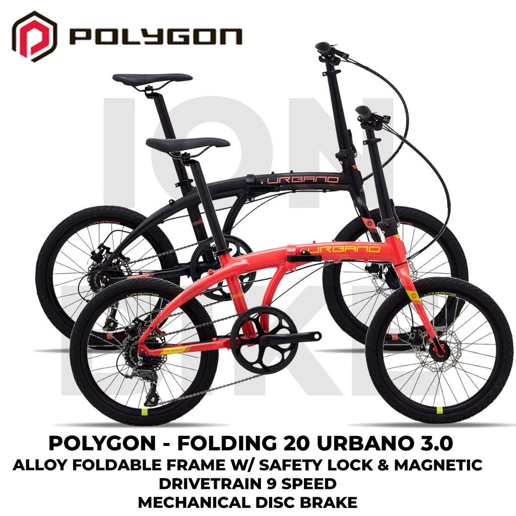 PROMO SPESIAL Sepeda Lipat 20 Polygon Urbano 3.0 3 Alloy Seli Folding Bike Discbrake Disc Brake Cakram Murah Awet