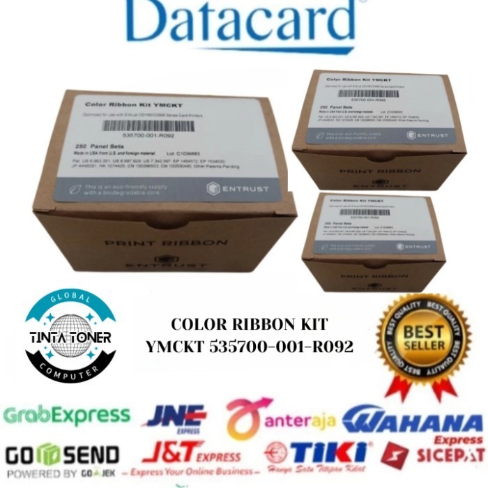DATACARD COLOR RIBBON KIT YMCKT PN 535700-001-R092