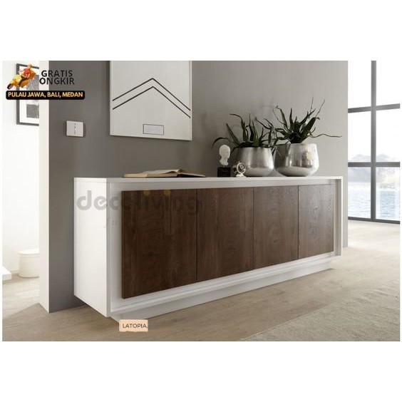 Meja Rias Luxury Gray Oak Buffet Panjang 150 Cm Tinggi 60 Cm Lebar 30 Cm (Bukan Rakitan Bukan Serbuk