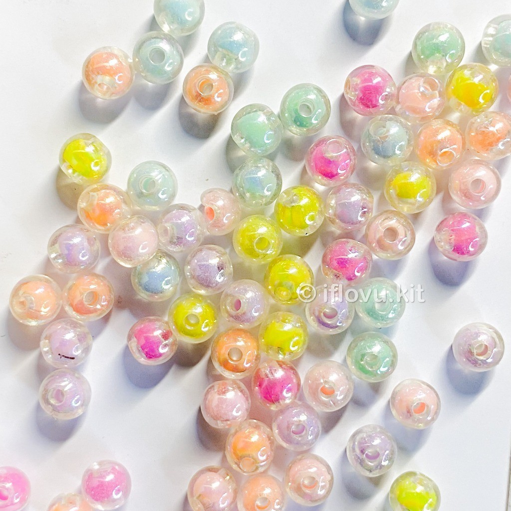Manik Mote Bulat isi | Premium Beads Kit DIY Cincin Gelang Manik Aesthetic Isi 10 Gram