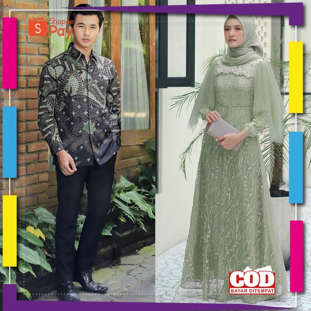 KAIN LEMBUT HALUS ADEM TEBAL / COUPLE GAMIS LEBARAN - SARIMBIT BATIK COUPLE GAMIS RADIKA - BAJU COUP