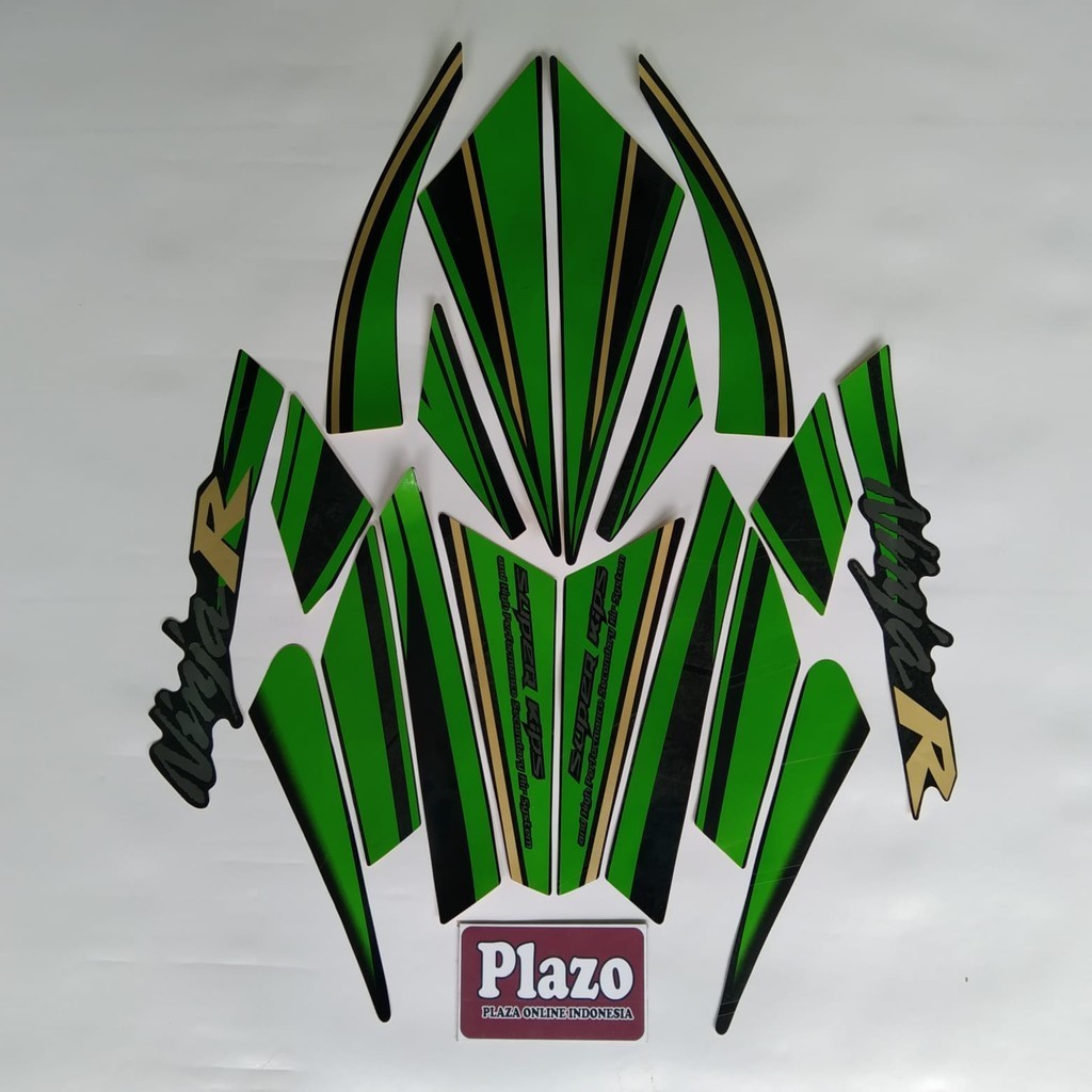 Striping motor / stiker kawasaki Ninja R SE 2015 Hijau