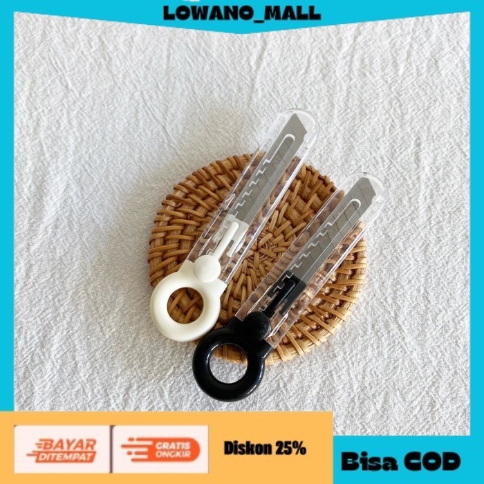 

[[LOWANOMALL6]] TERLARIS Aesthetic Mini Cutter Putih Hitam Cutter Kecil Lucu WHITE COD