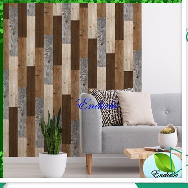 1 SET 4 LEMBAR Stiker Keramik 3D DIY Stiker Lantai Stiker Dinding Dekorasi Motif 3 dimensi