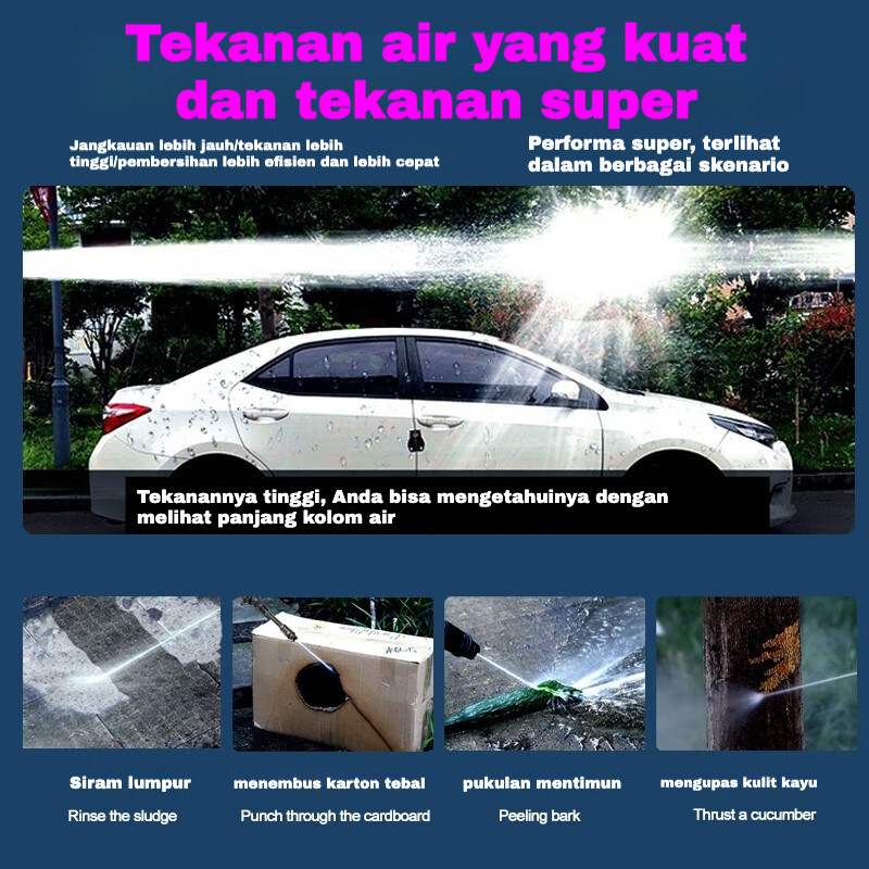 Mesin Cuci Mobil Nirkabel Tekanan Tinggi Mesin Cuci/Cuci Mobil Pistol Air Kuat untuk Rumah Tangga