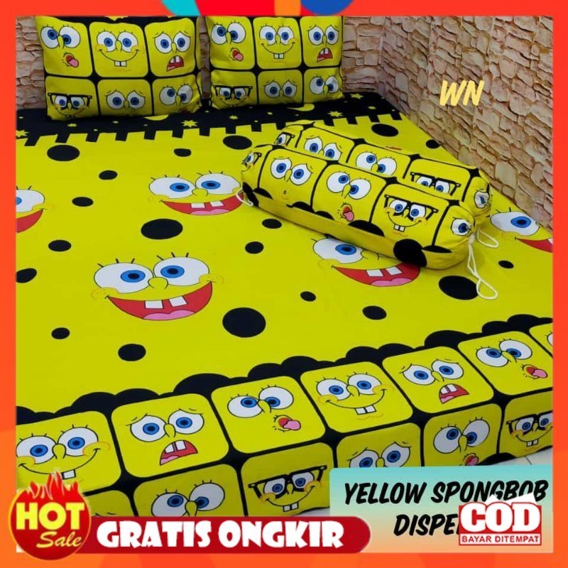 KAIN HALUS ADEM LEMBUT TEBAL / SPREI KARAKTER SPONGEBOB BTS 21 MINNIE PINK KUPU KUPU UK 120/160/180