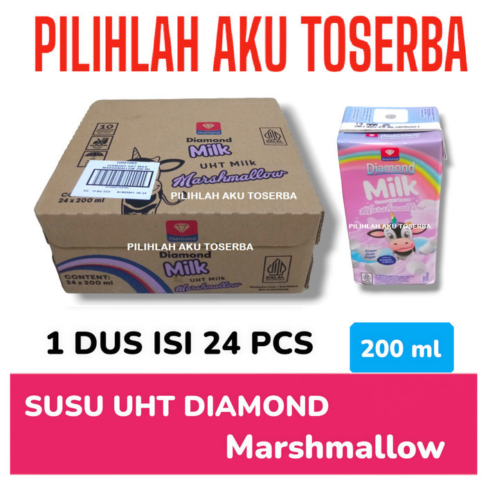 

Susu DIAMOND UHT Marshmallow ukuran 200 ml - ( HARGA 1 DUS ISI 24 )