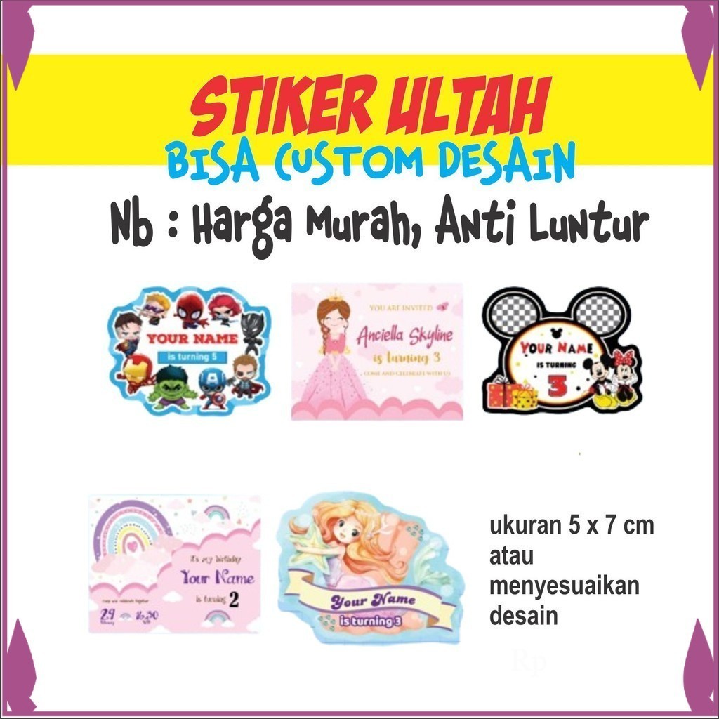 

(isi 25 pcs) Cetak Stiker Label Ulang Tahun Birthday Sticker Custom Part 2 Premium