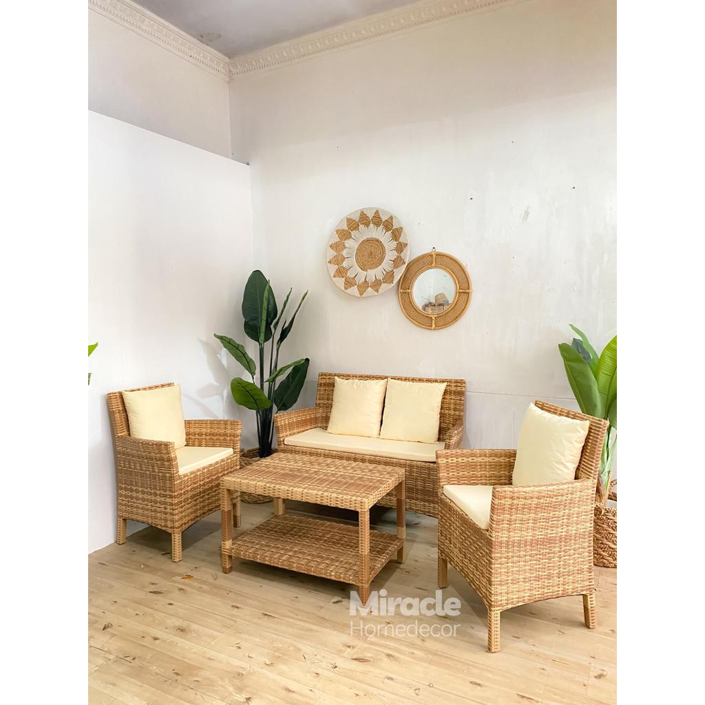 Set Teras rumah rotan sintetis / kursi teras minimalist