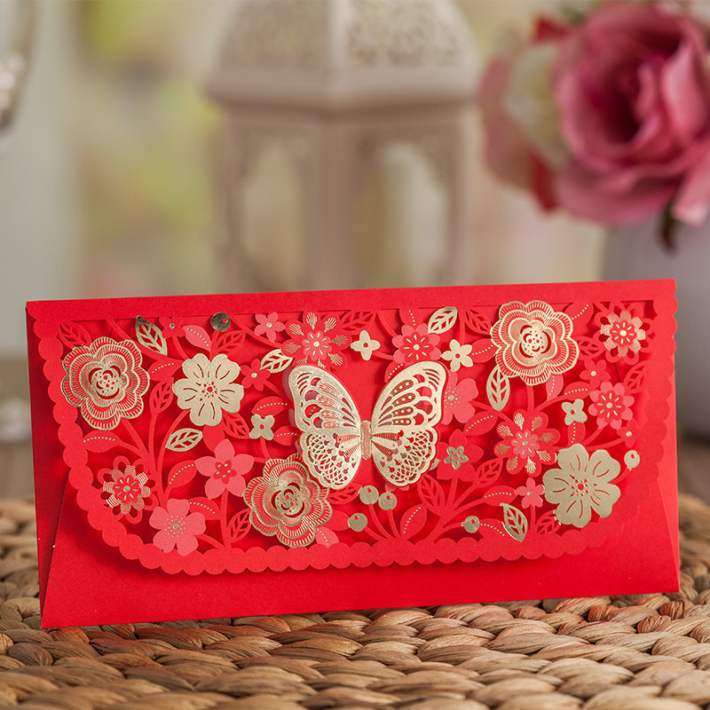 

(YUNITA) Amplop Merah Kupu Kupu Pernikahan Angpau Wedding Angpao Premium Kupu Kupu Mewah