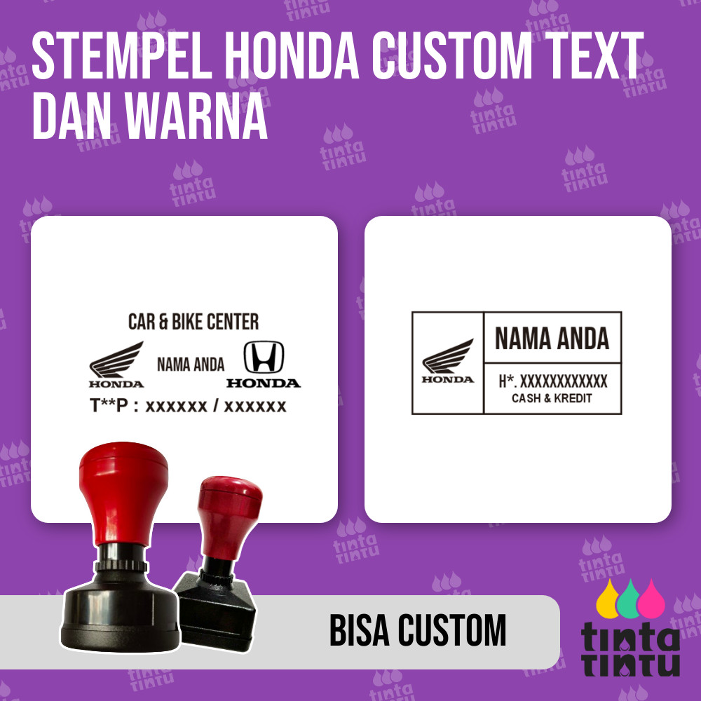 

Stempel Honda Custom Text dan Warna