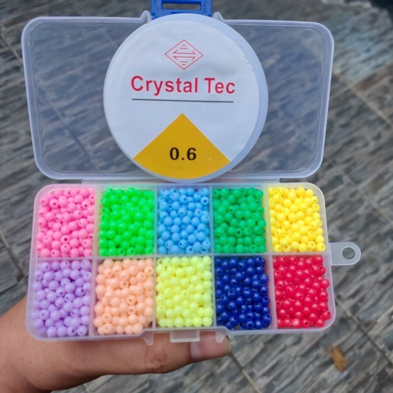 MoTe susu 6/0 4mm Free Box Murah Meriah + Tali Elastis Bonus Tali Elastis + Tali Giok 2 Meter