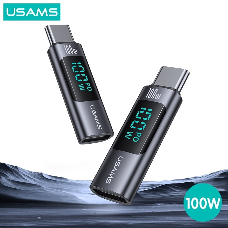 USAMS AU18 Digital Display Adapter Converter PD 100W Type C to Type C - Type C to Lightning