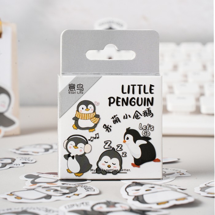 

Isi 46 Lembar Stiker LITTLE PINGUIN Style Scrapbook Journal Stikers DIY