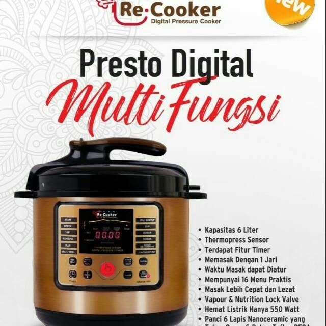 Rb Cooker Presto Digital Multi Fungsi 16 Menu Praktis / Presto Digital