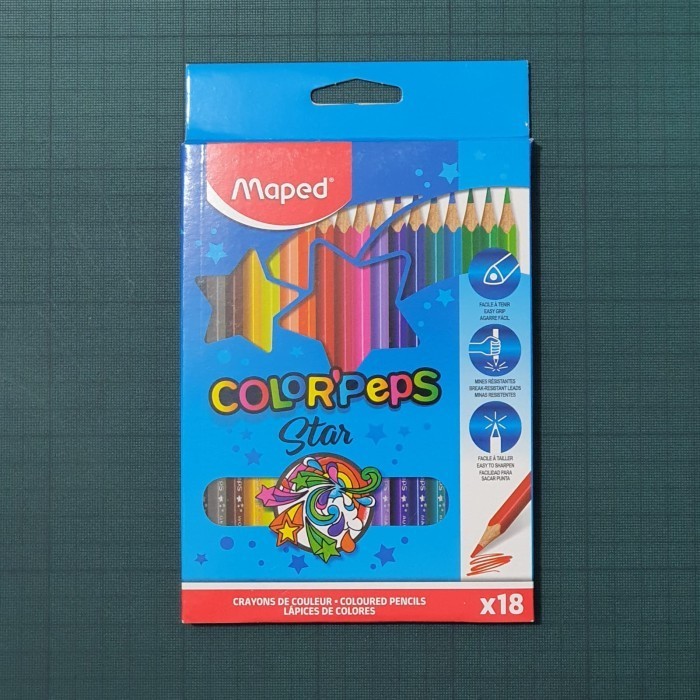 

✨LARIS✨ -Pensil Warna 18 Maped Color Peps Star Cardboard 18 Warna