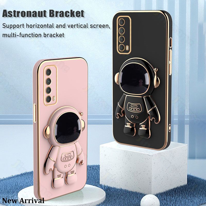 Phone case Huawei Y7A Y9S Casing HP Astronaut Stand Soft Silicone TPU Electroplating Straight Edge S