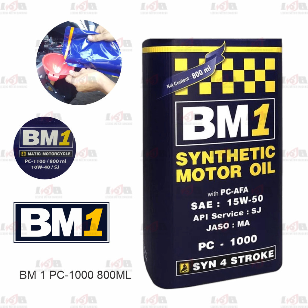 Oli Bm1 PC-1000 sae 15w50 Syn 4 Stroke 800ml Motor Bebek 4T BM 1