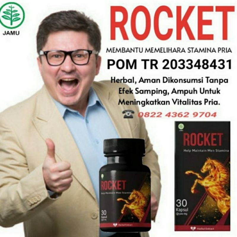OBAT KUAT PRIA TAHAN LAMA ROCKET ASLI 100% ORIGINAL SUPLEMEN STAMINA OBAT VITALITAS PRIA AMPUH BPOM