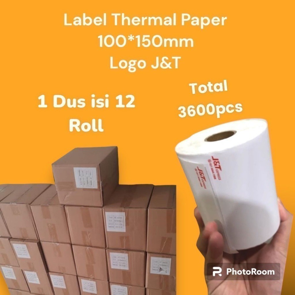

Kertas Label Thermal 150x100mm LABEL BARCODE LOGO JNT 1 DUS ISI 12 ROLL resi stiker label