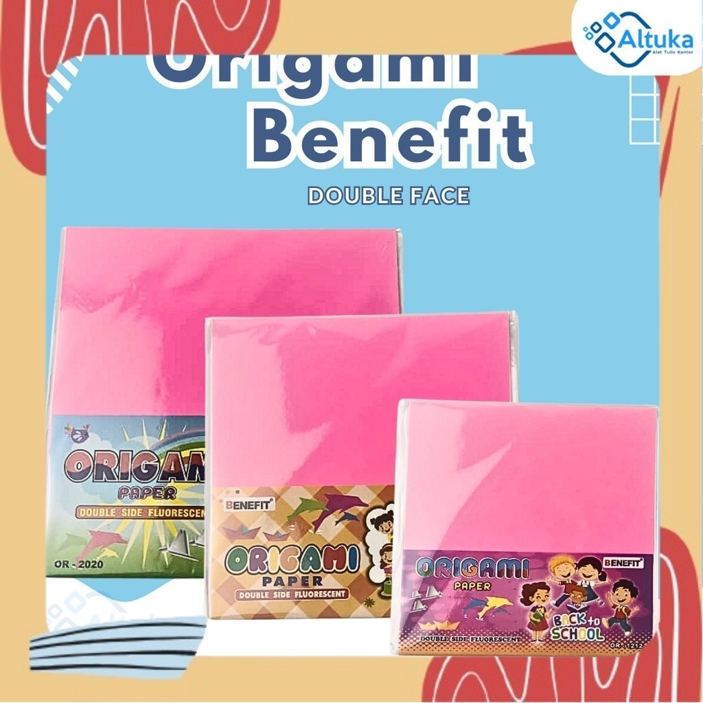 

Origami Double Face BENEFIT / Origami 20x20 14x14 dan 12x12 Bolak Balik