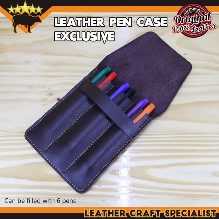 PEN CASE LEATHER EXCLUSIVE SARUNG PENSIL KULIT LEATHER PEN SLEEVE