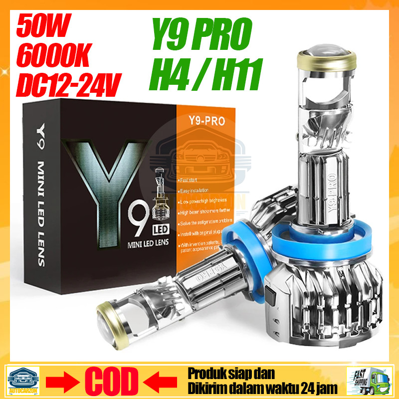 ✦Ready ya,cod✦Sepasang 2PCS✦ Y9 PRO Lampu Led Mobil Y7 H4 Lampu Led Mobil Dan Motor Mini Projie H4 5