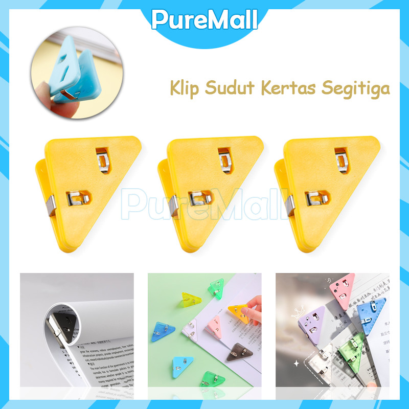 Clip Segitiga Warna-warni / Penjepit Kertas Binder Plastik / Klip Kertas