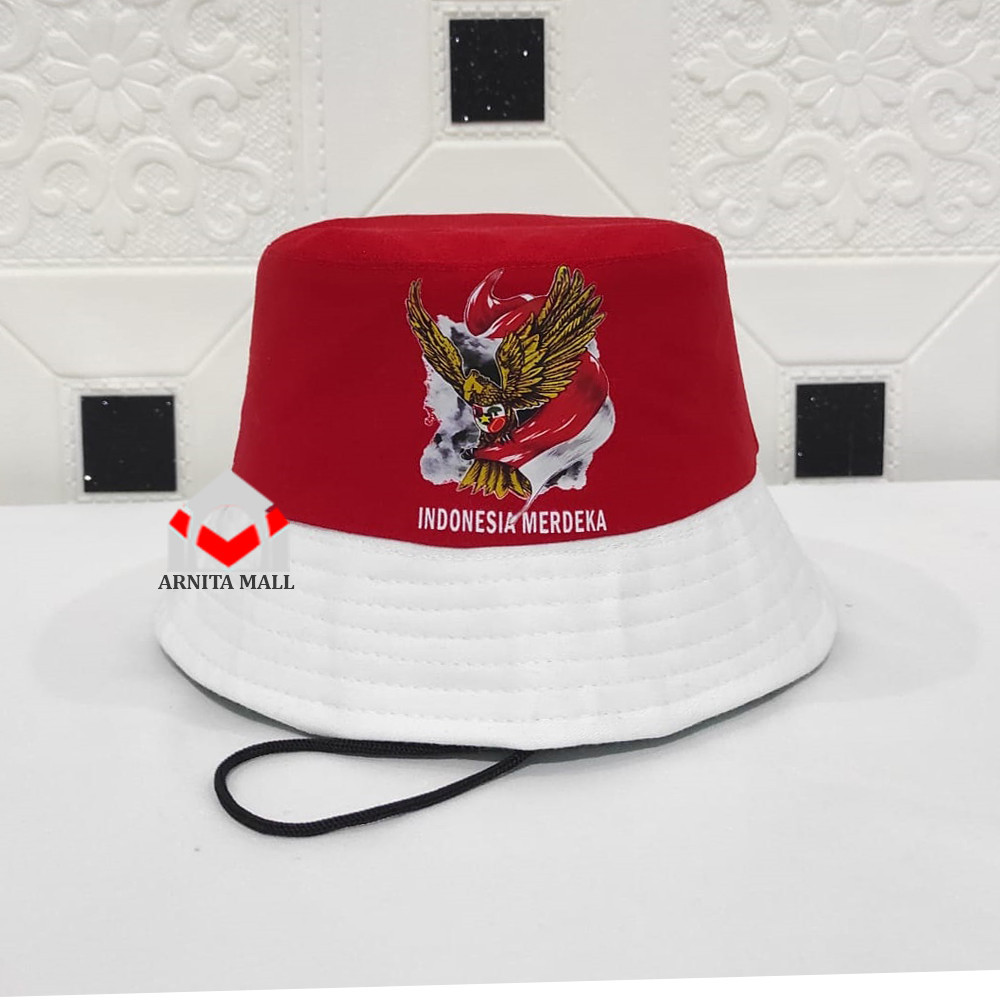 Topi Bucket Kemerdekaan Indonesia Dewasa - Topi Dewasa Merah Putih - Topi Kemerdekaan Indonesia Dewa