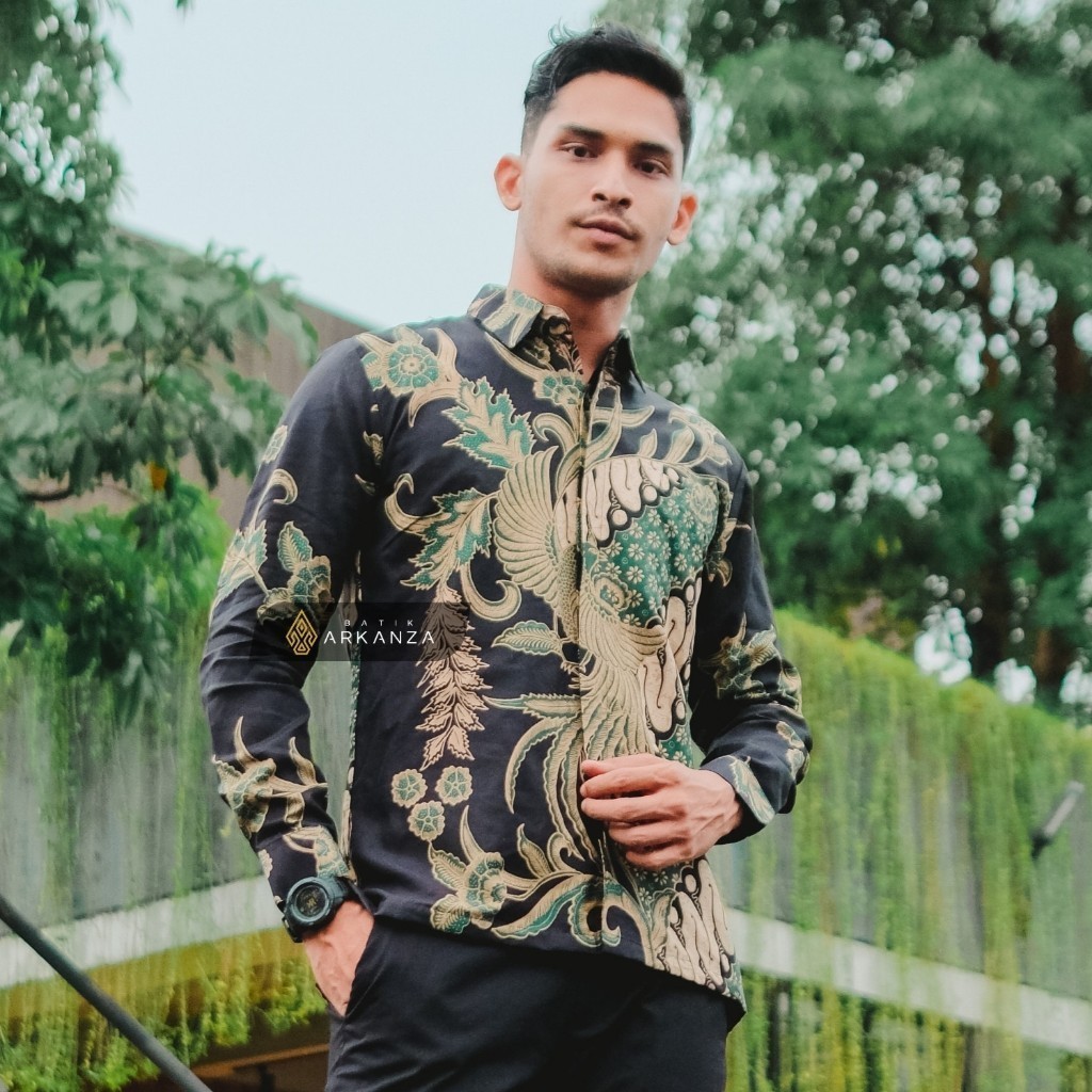 BATIK ARKANZA SOLO Motif Adinata  Baju Batik Pria Lengan Panjang Slimfit Premium ARKSOLO