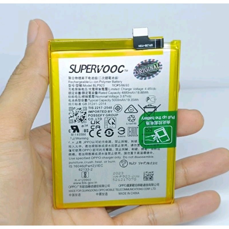 BATERAI BATRE OPPO A57 2022 BLP923 SUPER VOOC 5000MAH ORIGINAL 100%