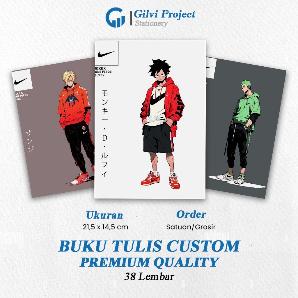 

Buku Tulis One Piece Sportwear / Buku Tulis Sekolah / Buku Tulis Catatan Notes Agenda Planner Jurnal Notebook Anime