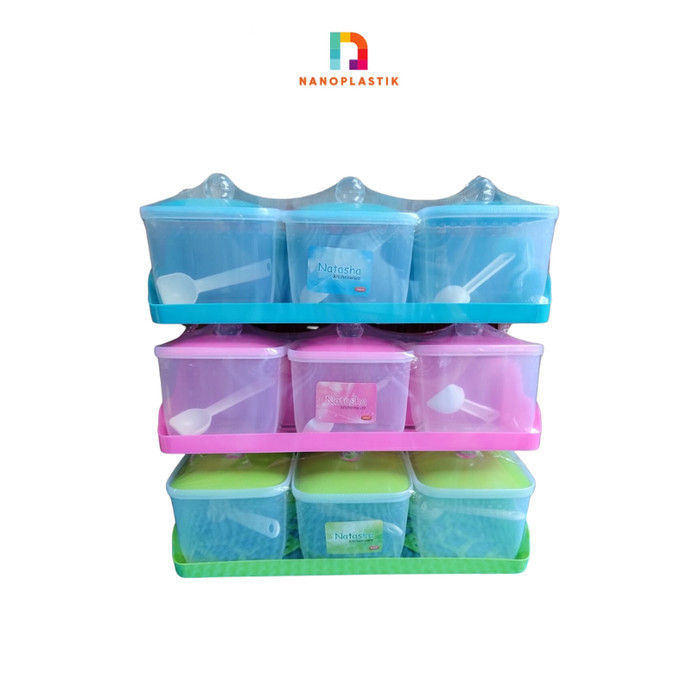 TEMPAT BUMBU DAPUR BESAR TRIXY PLASTIK TEBAL WADAH GARAM MICIN MERICA - Hijau