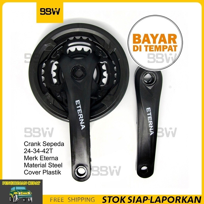 Crankset Crank 3 Speed Gir Gear Depan Sepeda Gunung MTB Balap Arm 170 MM - Eterna Crank Set / Gir Su