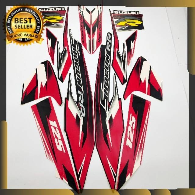 List striping suzuki shogun rr 125 2008 hitam merah body standar